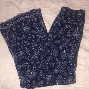 Blue Floral Flowy Pant